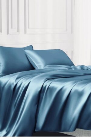 Satin Bed Set Blue