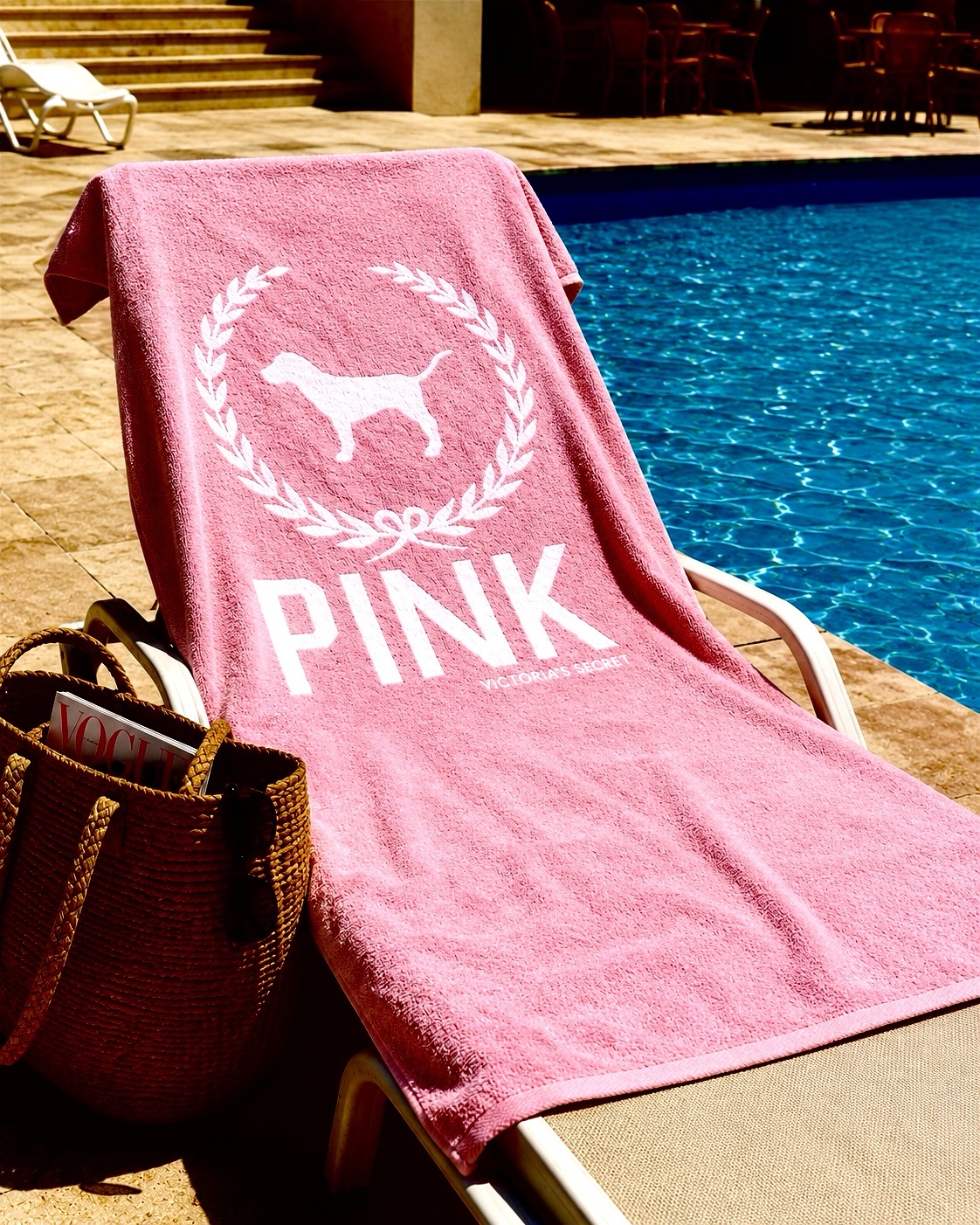 Pink beach towel